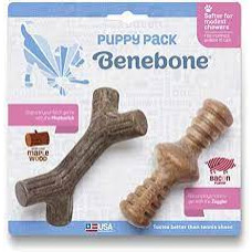 Brinquedo Benebone Puppy 2-Pack Maplestick/Zaggler Bacon